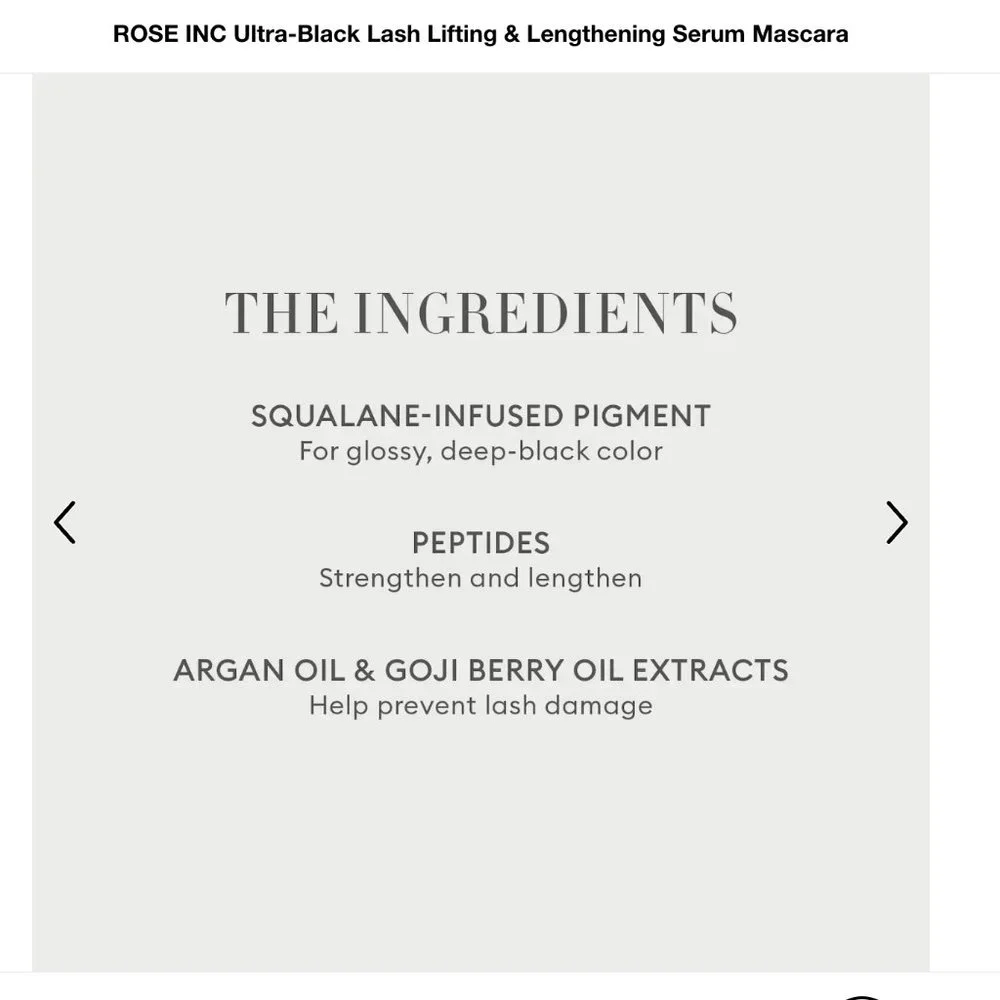 🌷New🌷ROSE INC Ultra-Black Lash Lifting & Lengthening Serum Mascara